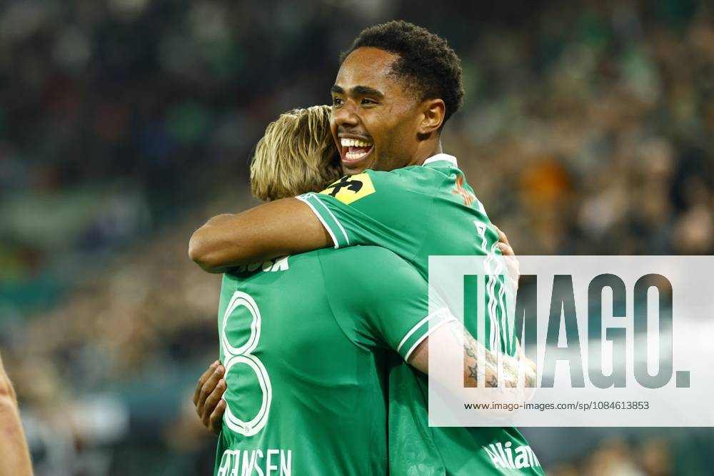 Austrian Bundesliga 2026 27 matchday 9 match between SK Rapid Wien and TSV Hartberg at Allianz Stadion on October 16, 2026 in Vienna, Austria. VIENNA, AUSTRIA - OCTOBER 16: Petter Nosa Dahl of Rapid Wien celebrates his team s first goal during the Austrian Bundesliga 2026 27 matchday 9 round between SK Rapid Wien and TSV Hartberg at Allianz Stadion on October 16, 2026 in Vienna, Austria. VIENNA VIENNA, AUSTRIA Allianz Stadion SK Rapid Wien Allianz Stadion AUSTRIA