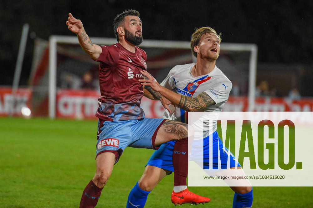Soccer I Men s Team I 2026–2027 Season I Regionalliga Nord I Matchday 14 I SC Weiche Flensburg 08 vs. SV Drochtersen Assel I October 16, 2026; from left: Marcel Cornils 10, SC Weiche Flensburg 08, Luca Falk Menke 4, SV Drochtersen Assel