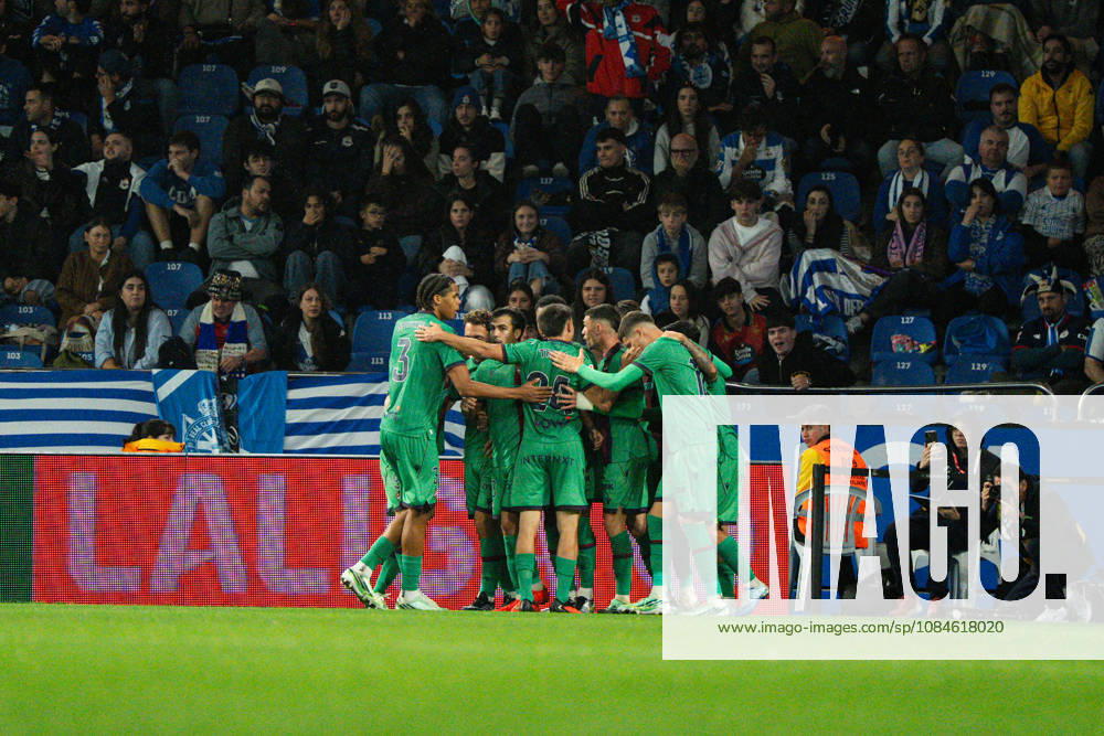 SDaniel Requena goal celebration een during LaLiga EA Sports 2026-27 matchday 9 game between Deportivo de A Coruna and Levante UD played at ABanca Riazor Stadium in A Coruna (Marta Lopez Ball Raw Images) A Coruna Estadio ABanca Riazor Spain