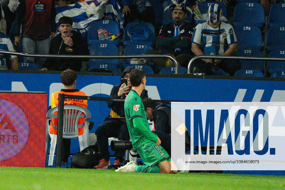 Daniel Requena celebrating goal seen during LaLiga EA Sports 2026-27 matchday 9 game between Deportivo de A Coruna and Levante UD played at ABanca Riazor Stadium in A Coruna (Marta Lopez Ball Raw Images) A Coruna Estadio ABanca Riazor Spain