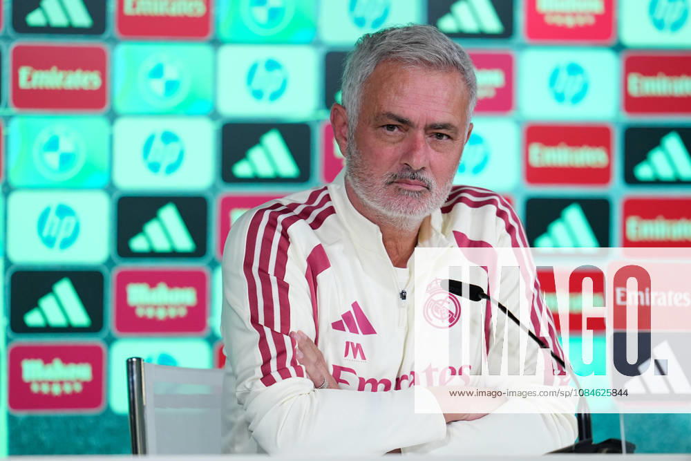 Jose Mourinho, head coach of Real Madrid, attends his press conference, PK, Pressekonferenz during the training day of Real Madrid ahead the Spanish League, LaLiga EA Sports, football match against Sevilla FC at Ciudad Deportiva Real Madrid on October 17, 2026, in Valdebebas, Madrid, Spain. Real Madrid Training And Press Conference - Laliga Ea Sports - ZUMAa181 20261017_zaa_a181_008