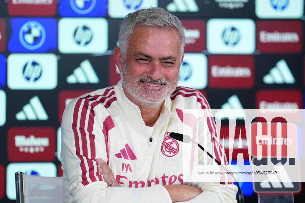 Jose Mourinho, head coach of Real Madrid, attends his press conference, PK, Pressekonferenz during the training day of Real Madrid ahead the Spanish League, LaLiga EA Sports, football match against Sevilla FC at Ciudad Deportiva Real Madrid on October 17, 2026, in Valdebebas, Madrid, Spain. Real Madrid Training And Press Conference - Laliga Ea Sports - ZUMAa181 20261017_zaa_a181_009