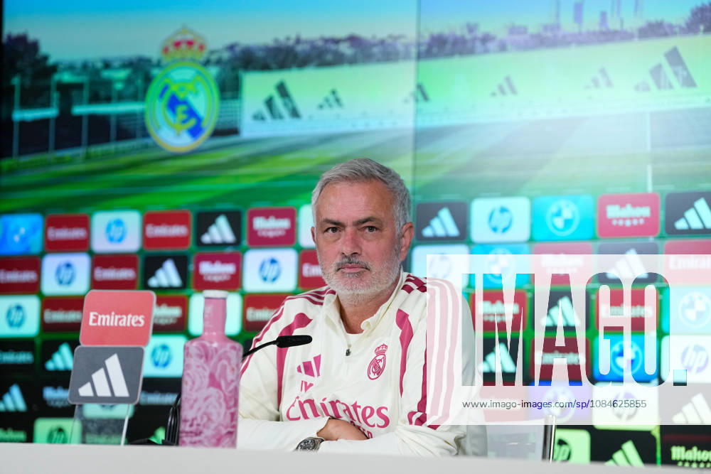 Jose Mourinho, head coach of Real Madrid, attends his press conference, PK, Pressekonferenz during the training day of Real Madrid ahead the Spanish League, LaLiga EA Sports, football match against Sevilla FC at Ciudad Deportiva Real Madrid on October 17, 2026, in Valdebebas, Madrid, Spain. Real Madrid Training And Press Conference - Laliga Ea Sports - ZUMAa181 20261017_zaa_a181_012