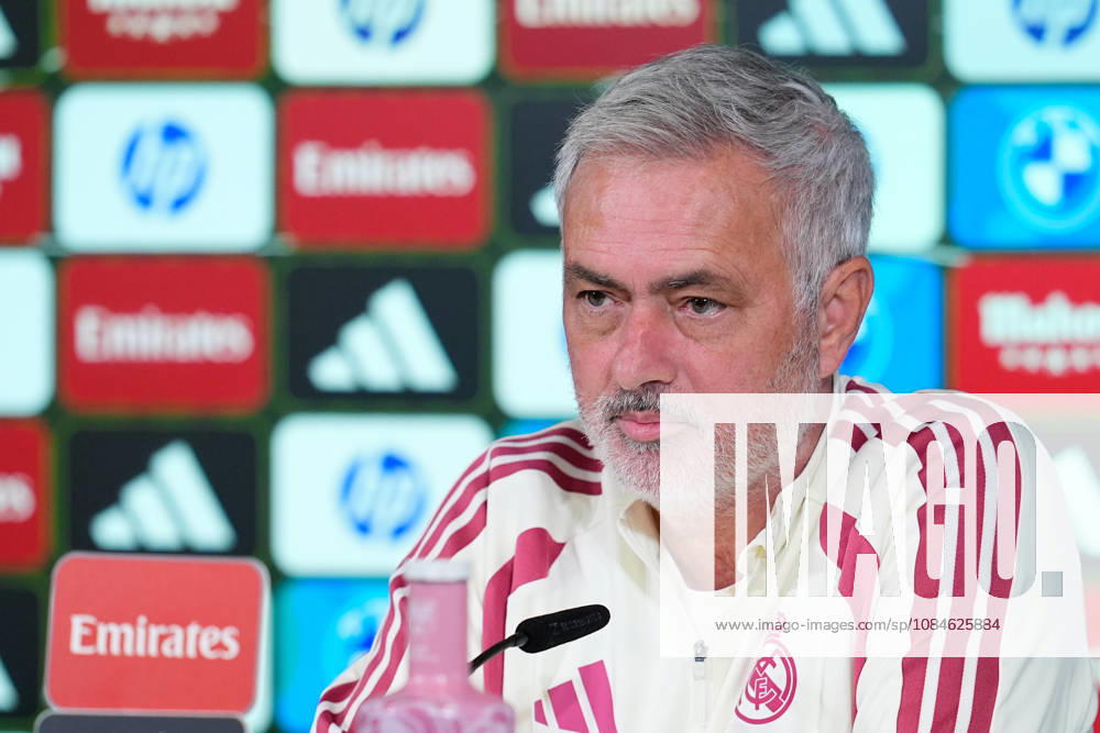 Jose Mourinho, head coach of Real Madrid, attends his press conference, PK, Pressekonferenz during the training day of Real Madrid ahead the Spanish League, LaLiga EA Sports, football match against Sevilla FC at Ciudad Deportiva Real Madrid on October 17, 2026, in Valdebebas, Madrid, Spain. Real Madrid Training And Press Conference - Laliga Ea Sports - ZUMAa181 20261017_zaa_a181_021