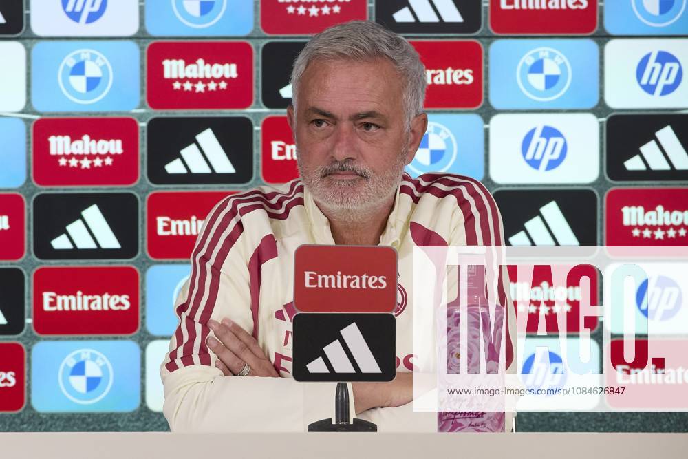 Coach Jose Mourinho (Real Madrid CF) attends a press conference, PK, Pressekonferenz on the eve of the LaLiga EA SPORTS 2026 2027 match between Real Madrid CF and Sevilla FC..Real Madrid CF is holding its final training session and press conference ahead of its ninth LaLiga game. LaLiga EA SPORTS 2026 2027 - Real Madrid CF Press Conference And Training Session In Madrid, Spain - 17 Oct 2026 - ZUMAs197 20261017_aaa_s197_043