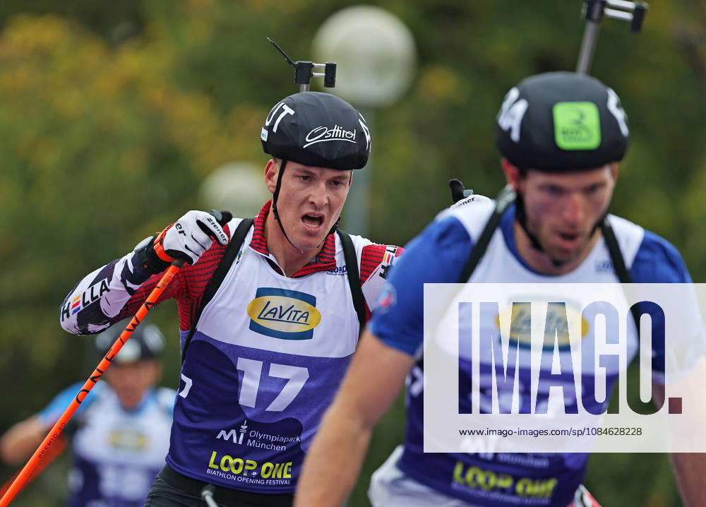BIATHLON - Loop One Opening Festival MUNICH,GERMANY,17.OCT.26 - BIATHLON - Loop One Opening Festival. Image shows Dominic Unterweger (AUT) and Emilien Claude (FRA). GEPAxpictures xThomasxBachun
