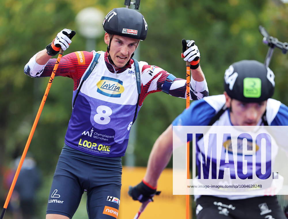 BIATHLON - Loop One Opening Festival MUNICH,GERMANY,17.OCT.26 - BIATHLON - Loop One Opening Festival. Image shows Fredrik Muehlbacher (AUT) and Fabien Claude (FRA). GEPAxpictures xThomasxBachun
