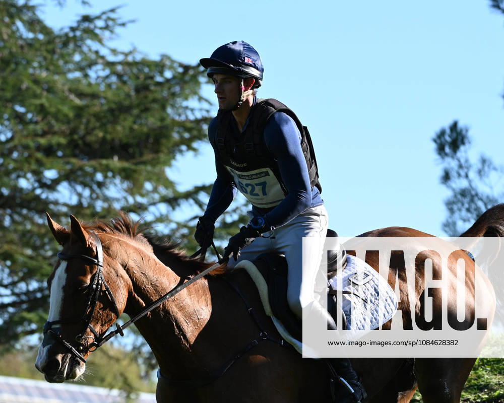 MONDIAL DU LION 2026 - CROSS COUNTRY LE LION-D ANGERS, FRANCE - OCTOBER 17, 2026 : Jack Pinkney riding Barrington Candy Kid during the cross-country competition at the Mondial du Lion 2026, FEI WBFSH Eventing World Breeding Championship for Young Horses. Le Lion-d AngersFrance