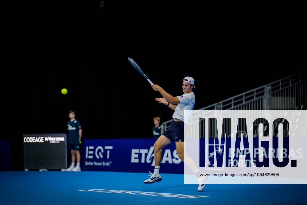 Joel Schwaerzler of Austria pictured in action during the European Open ATP, Tennis Herren tennis tournament in Brussels, on Saterday 17 October. This year s edition of the tournament is taking place from 17 to 25 October JASPERxJACOBS x190069974x