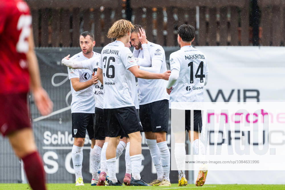 3rd Division: SG Sonnenhof Großaspach vs. SC Preußen Münster, October 17, 2026, Aspach, GERMANY October 17, 2026 Felix Higl’s team, SC Preußen Münster, celebrates his 1–0 goal during the match between SG Sonnenhof Großaspach and SC Preußen Münster on Matchday 10 of the 3. Liga at the WIRmachenDRUCK Arena