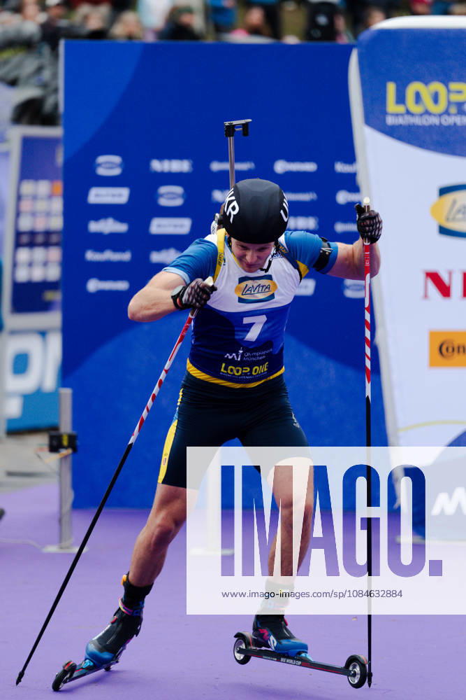GER, Biathlon, Men, IBU Biathlon Loop One Festival 2026, 2026–2027 Season, Men’s Super Sprint Qualification: Anton Dudchenko (UKR), 7th at the start, Munich Olympic Park, Bavaria, Germany