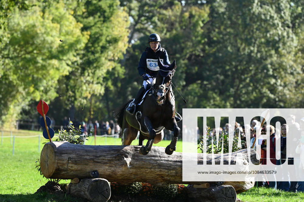 MONDIAL DU LION 2026 - CROSS COUNTRY LE LION-D ANGERS, FRANCE - OCTOBER 17, 2026 : Lara de Liedekerke-Meier riding Herakles during the cross-country competition at the Mondial du Lion 2026, FEI WBFSH Eventing World Breeding Championship for Young Horses. Le Lion-d AngersFrance