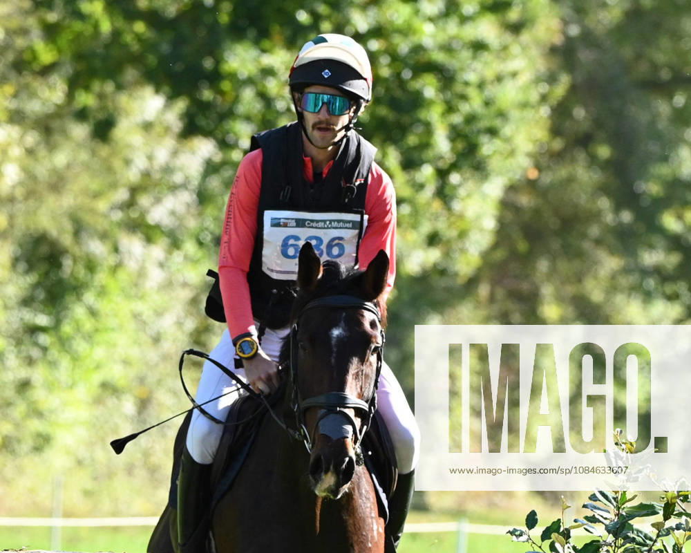 MONDIAL DU LION 2026 - CROSS COUNTRY LE LION-D ANGERS, FRANCE - OCTOBER 17, 2026 : Márton Czirok riding Jump for Joy during the cross-country competition at the Mondial du Lion 2026, FEI WBFSH Eventing World Breeding Championship for Young Horses. Le Lion-d AngersFrance
