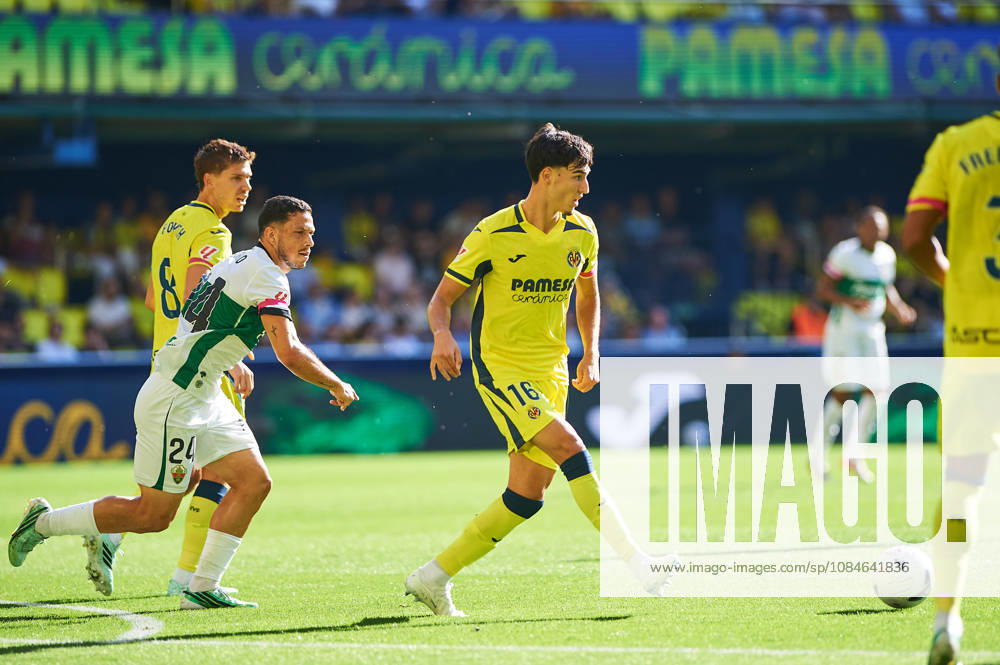 Carlos Macia of Villarreal CF during the LaLiga EA Sports match between Villarreal CF and Elche CF at Estadio de la Cerámica on October 17, 2026, in Villarreal, Spain