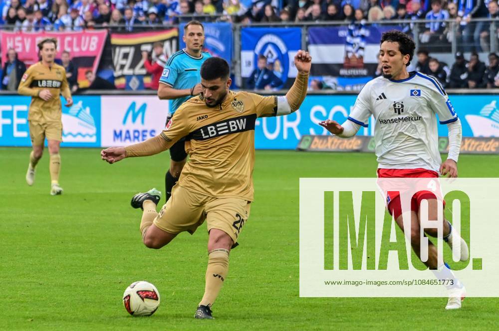 Bilal Nadir HSV 26 Deniz Undav Stuttgart Germany, Hamburg, Volksparkstadion, soccer, Bundesliga 1, Hamburger SV, VFB Stuttgart