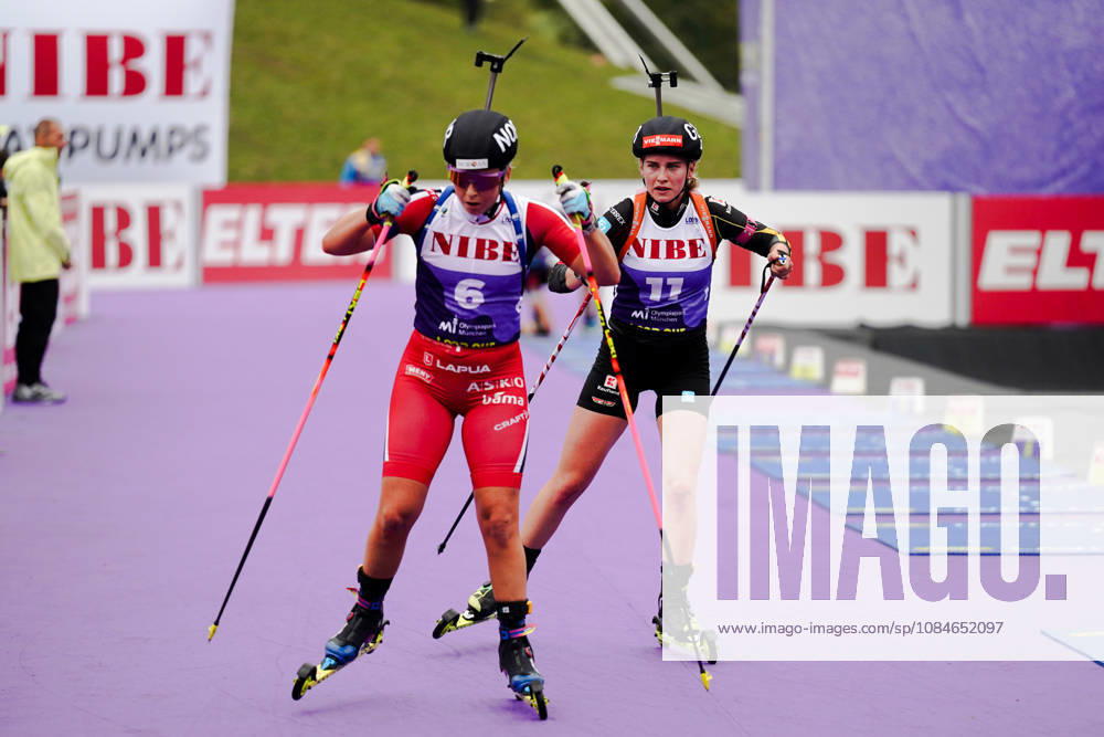 GER, Biathlon, Women, IBU Biathlon Loop One Festival 2026, 2026–2027 Season, Women’s Super Sprint Final: Ingrid L. Tandrevold (NOR), 6th; Julia Tannheimer (DEU), 11th, at the Munich Olympic Park in Bavaria, Germany