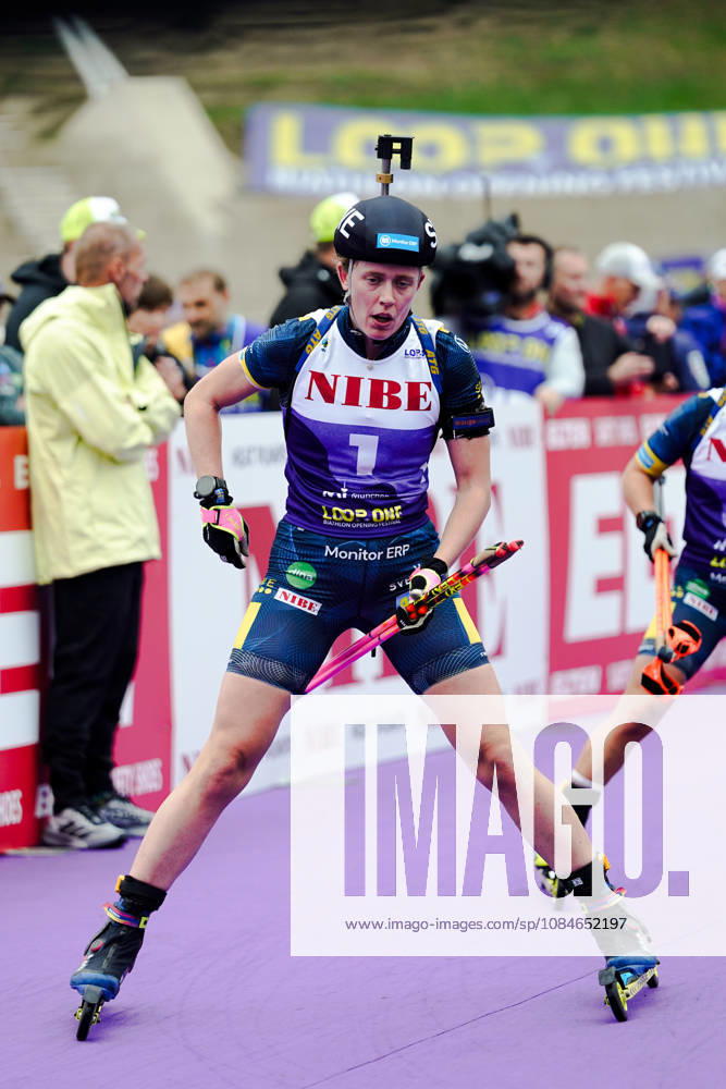 GER, Biathlon, Women, IBU Biathlon Loop One Festival 2026, 2026–2027 Season, Women’s Super Sprint Final: Elvira Oeberg (SWE), 1 at the shooting range, Munich Olympic Park, Bavaria, Germany