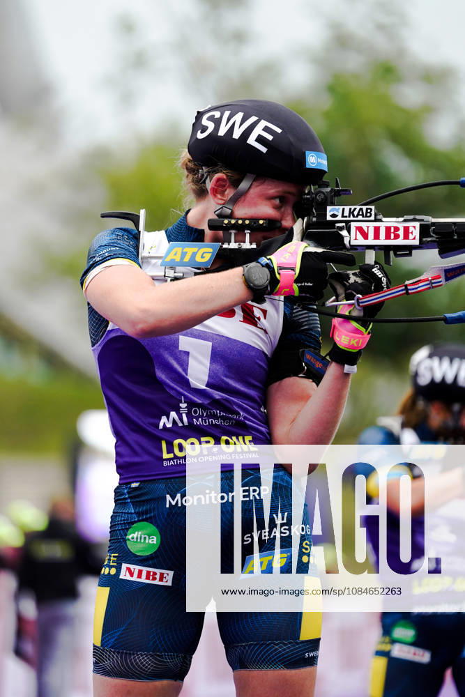 GER, Biathlon, Women, IBU Biathlon Loop One Festival 2026, 2026–2027 Season, Women’s Super Sprint Final: Elvira Oeberg (SWE), 1st in the standing shooting event, Munich Olympic Park, Bavaria, Germany