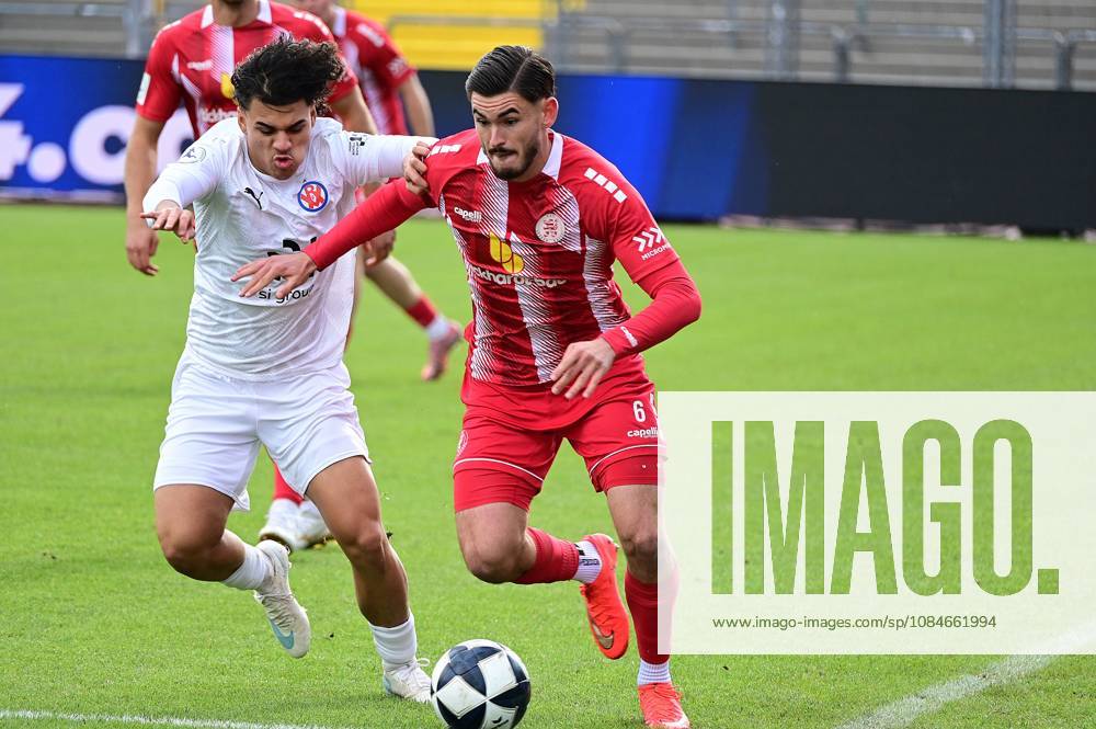 Kassel, Auestadion, Regionalliga Southwest, 2026–2027 Season, KSV Hessen Kassel vs. VFR Mannheim, Tyrese Alexander Zeigler (VFR) vs. Aaron Liesche Prieto 6, Hessen Kassel