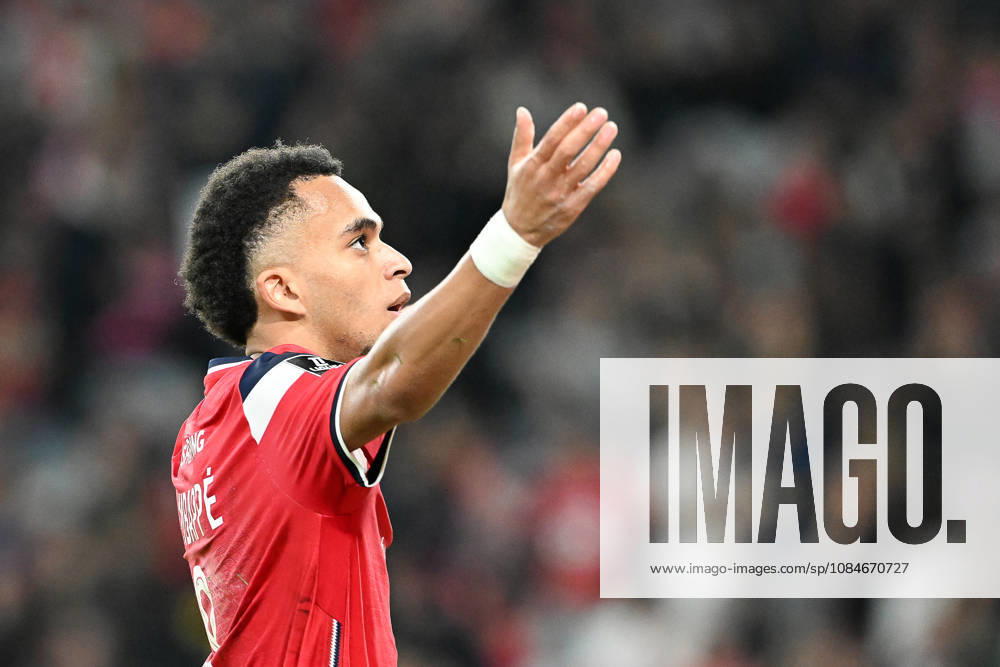 Lille OSC vs Brest Ethan Mbappe (8) of Lille celebrates during the French Mc Donalds Ligue 1 season 2026 - 2027 matchday 7 game between Lille OSC and Stade Brest on October 17 , 2026 in Lille, France. (Photo by Jill Delsaux Isosport) Lille France