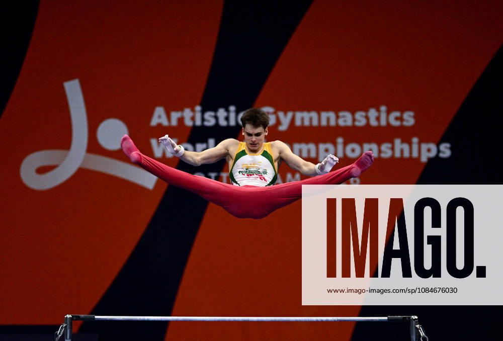 Netherlands Artistic Gymnastics World Championships Qualifiers 9266960 17.10.2026 Lithuania s Nedas Grikinis competes on the horizontal bar during the men s qualification at the 2026 World Artistic Gymnastics Championships in Rotterdam, the Netherlands. Alexey Filippov Sputnik Rotterdam Netherlands