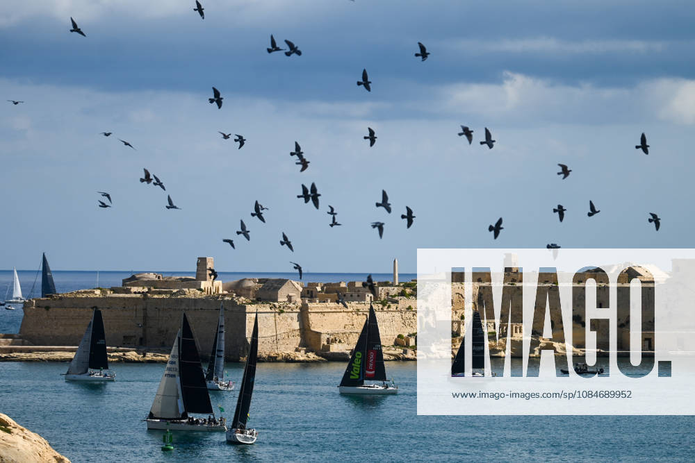 (261018) -- VALLETTA, Oct. 18, 2026 -- Yachts are seen sailing from the Grand Harbour of Malta, port of Valletta, during the 47th Rolex Middle Sea Race in Valletta, Malta, on Oct. 17, 2026. (Photo by Xinhua) (SP)MALTA-VALLETTA-SAILING-ROLEX MIDDLE SEA RACE JonathanxBorg