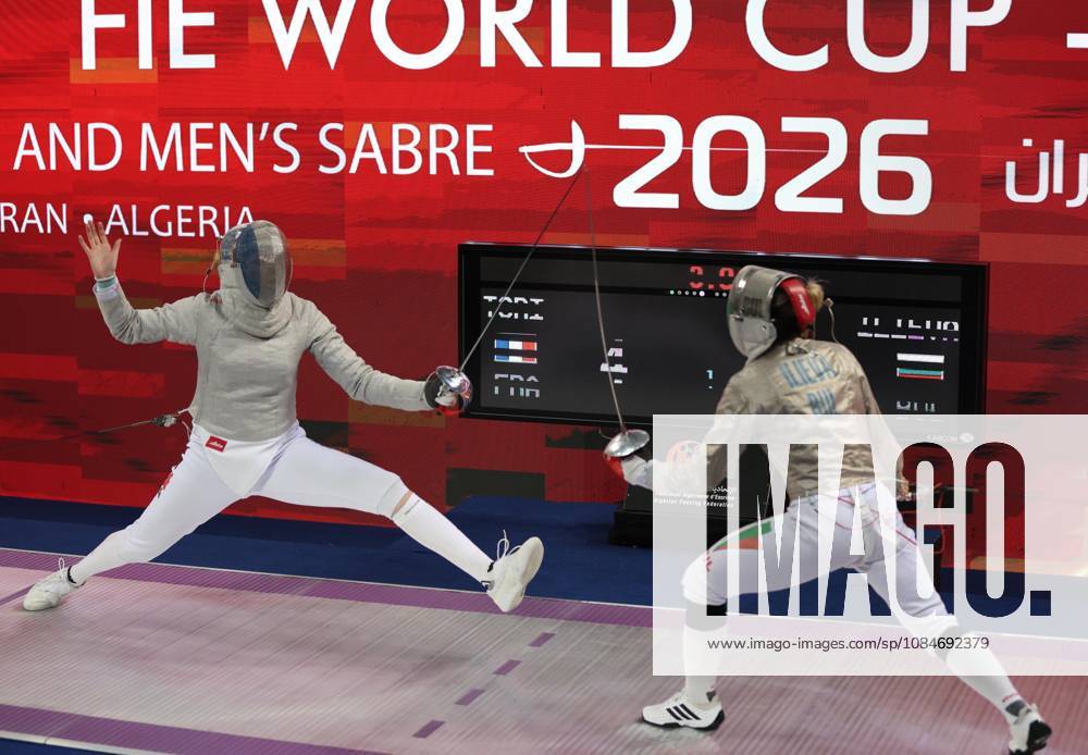 FIE Fencing World Cup in Algeria ORAN, ALGERIA - OCTOBER 18: French fencer Toscane Tori (R) defeats Bulgaria s Yoana Ilieva (L) 15-12 in the women s individual sabre final at the Fencing World Cup held at the Miloud Hadefi Olympic Complex in Oran, Algeria, on October 18, 2026. Tori claims her first career World Cup title. Farouk Batiche Anadolu Oran Algeria. Editorial use only. Please get in touch for any other usage.
