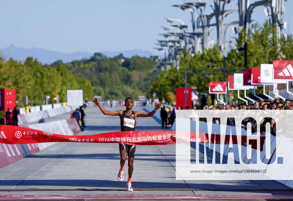 (261018) -- BEIJING, Oct. 18, 2026 -- Tamirat Tola of Ethiopia crosses the finish line to win the first place of the men s marathon event at the 2026 Beijing Marathon & National Marathon Championships in Beijing, capital of China, Oct. 18, 2026. ) (SP)CHINA-BEIJING-2026 BEIJING MARATHON (CN) MaxXiaodong