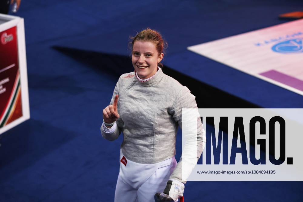 FIE Fencing World Cup in Algeria ORAN, ALGERIA - OCTOBER 18: French fencer Toscane Tori celebrates after defeating Bulgaria s Yoana Ilieva 15-12 in the women s individual sabre final at the FIE Fencing World Cup at the Miloud Hadefi Olympic Complex in Oran, Algeria, on October 18, 2026. Tori claims her first career World Cup title. Farouk Batiche Anadolu Oran Algeria. Editorial use only. Please get in touch for any other usage.