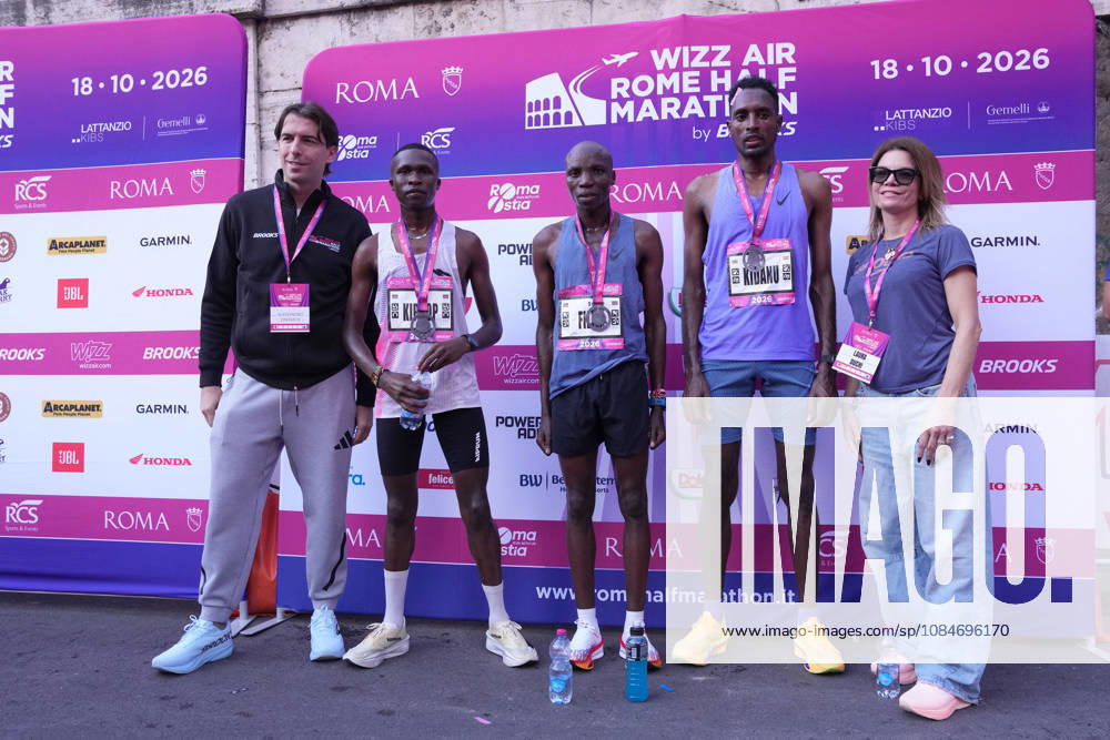 Alessandro Onorato Kiprop Elisha Kibet Filex Selemon Ataklti Laura Duchi during the 3th edition of the Wizz Air Rome Half Marathon by Brooks 2026 Rome s, Italy - Sunday, October 18, 2026. ( Photo by Alfredo Falcone LaPresse )