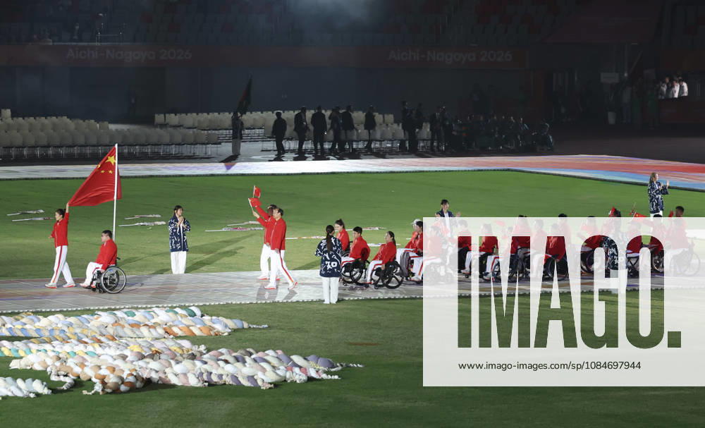 (261018) -- NAGOYA, Oct. 18, 2026 -- The delegation of China parades into the stadium during the opening ceremony of the Aichi-Nagoya Asian Para Games in Nagoya, Japan, Oct. 18, 2026. ) (SP)JAPAN-NAGOYA-ASIAN PARA GAMES-OPENING CEREMONY YaoxQilin