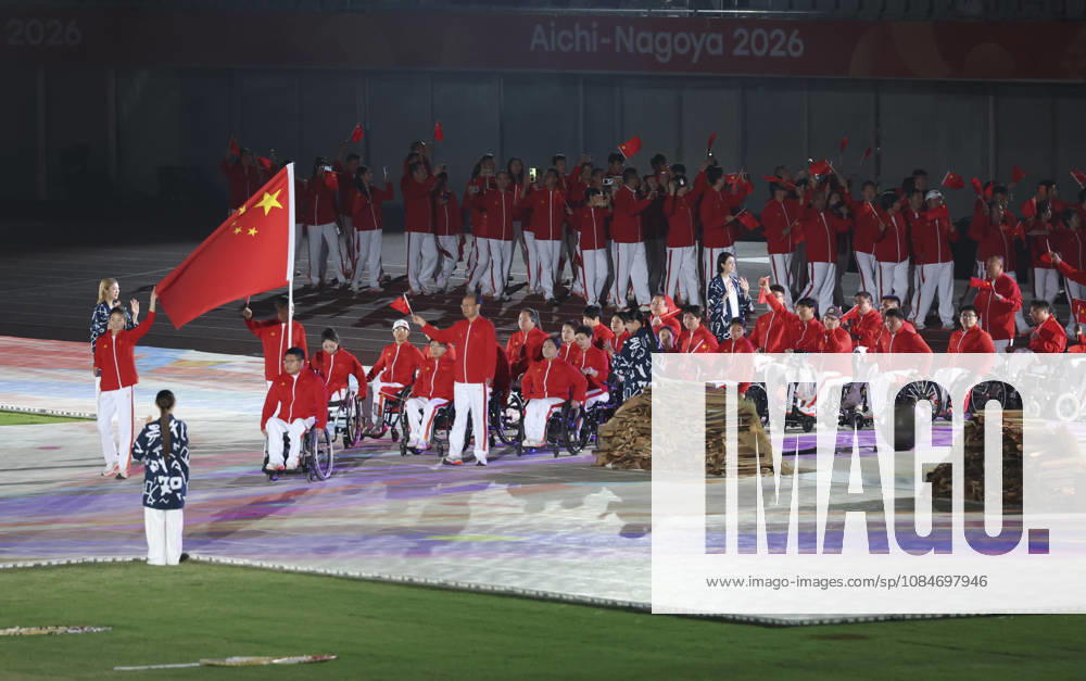 (261018) -- NAGOYA, Oct. 18, 2026 -- The delegation of China parades into the stadium during the opening ceremony of the Aichi-Nagoya Asian Para Games in Nagoya, Japan, Oct. 18, 2026. ) (SP)JAPAN-NAGOYA-ASIAN PARA GAMES-OPENING CEREMONY YaoxQilin