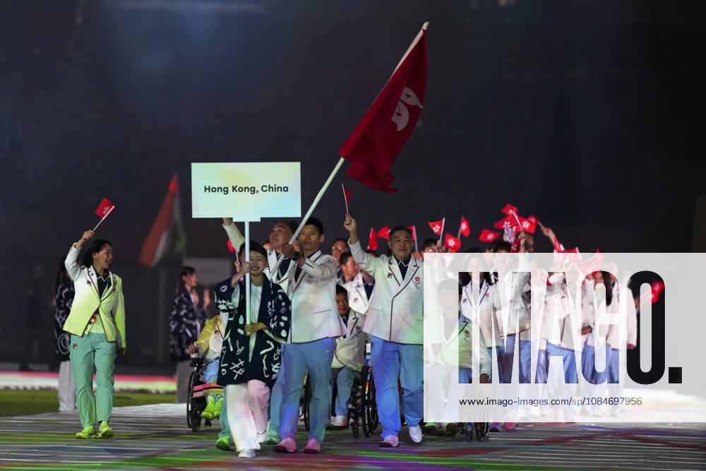 (261018) -- NAGOYA, Oct. 18, 2026 -- The delegation of China s Hong Kong parades into the stadium during the opening ceremony of the Aichi-Nagoya Asian Para Games in Nagoya, Japan, Oct. 18, 2026. ) (SP)JAPAN-NAGOYA-ASIAN PARA GAMES-OPENING CEREMONY YaoxQilin