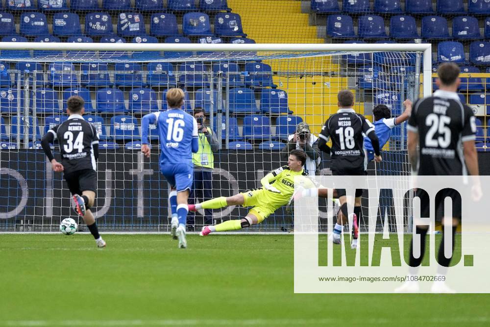 Yasin Zor (TSG II), 10, scores the 1-0 goal on a penalty kick; goal, scoring, highlight, action, play, game scene, October 18, 2026, Sinsheim, Germany, soccer, 3rd Division, TSG 1899 Hoffenheim II vs. SC Verl, DFB and DFL regulations prohibit any use of photographs as image sequences and or quasi-video