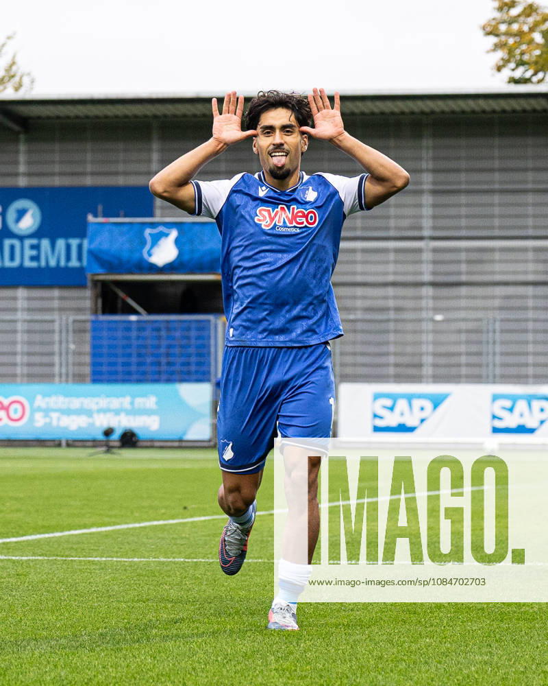 Germany: TSG Hoffenheim II vs. SC Verl, 3. Liga, 2026–27 season, Dietmar Hopp Stadium, Sinsheim. Yasin Zor (TSG Hoffenheim II, No. 10) celebrates after scoring the 1–0 goal. Sinsheim, Dietmar Hopp Stadium, Baden-Württemberg, Germany