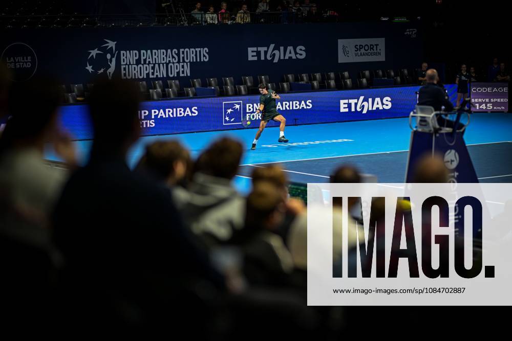 Federico Cina of Italy is pictured in action during the European Open ATP, Tennis Herren tennis tournament in Brussels, on Saturday 18 October. This year s edition of the tournament is taking place from 17 to 25 October DAVIDxPINTENS x190193324x