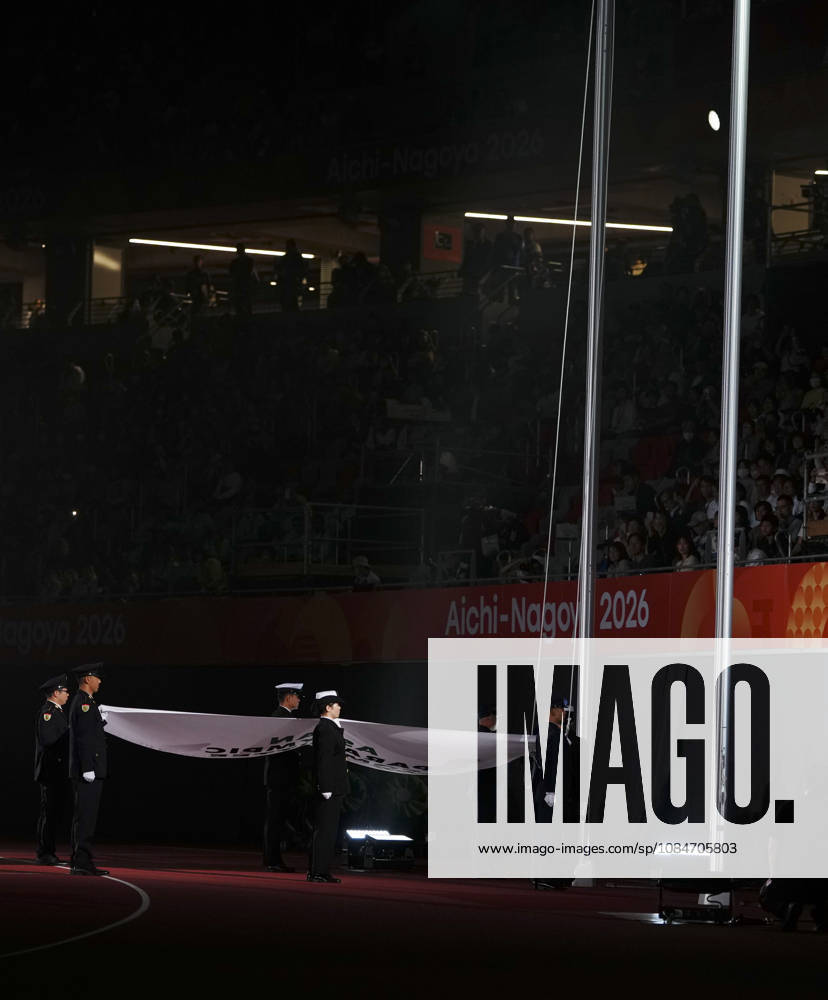 (261018) -- NAGOYA, Oct. 18, 2026 -- The flag of the Asian Paralympic Committee is carried during the opening ceremony of the Aichi-Nagoya Asian Para Games in Nagoya, Japan, Oct. 18, 2026. ) (SP)JAPAN-NAGOYA-ASIAN PARA GAMES-OPENING CEREMONY JiaxHaocheng