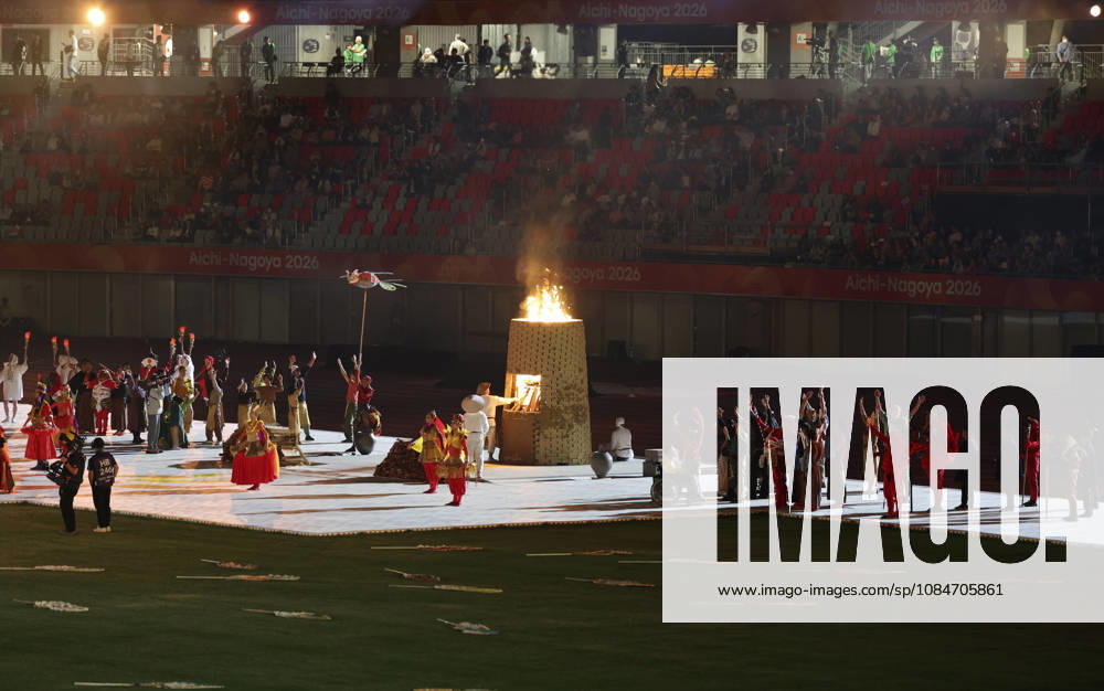 (261018) -- NAGOYA, Oct. 18, 2026 -- The cauldron is lit during the opening ceremony of the Aichi-Nagoya Asian Para Games in Nagoya, Japan, Oct. 18, 2026. ) (SP)JAPAN-NAGOYA-ASIAN PARA GAMES-OPENING CEREMONY YaoxQilin
