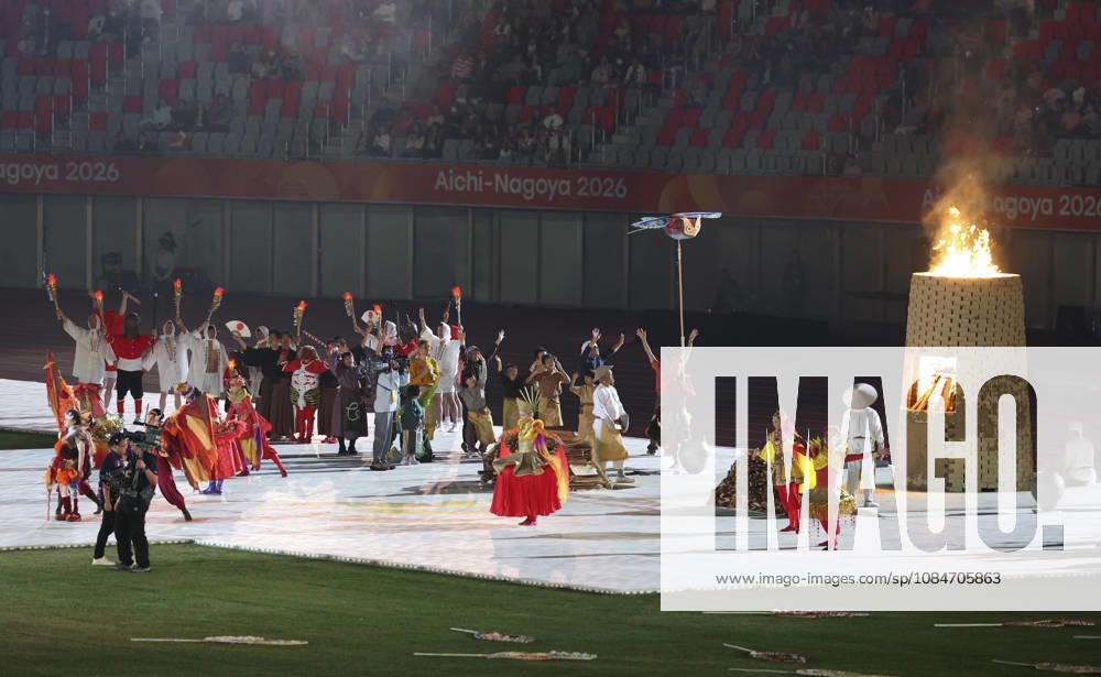 (261018) -- NAGOYA, Oct. 18, 2026 -- The cauldron is lit during the opening ceremony of the Aichi-Nagoya Asian Para Games in Nagoya, Japan, Oct. 18, 2026. ) (SP)JAPAN-NAGOYA-ASIAN PARA GAMES-OPENING CEREMONY YaoxQilin