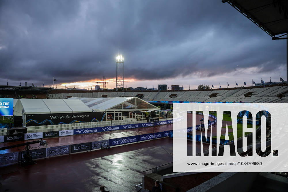 18th October 2026; Amsterdam, Netherlands; TCS Amsterdam Marathon; Empty stadium before the race AnthonyxBenoit