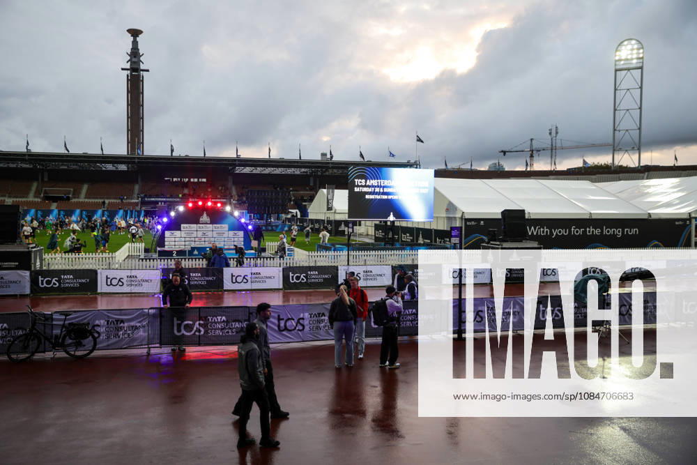 18th October 2026; Amsterdam, Netherlands; TCS Amsterdam Marathon; Empty stadium before the race AnthonyxBenoit