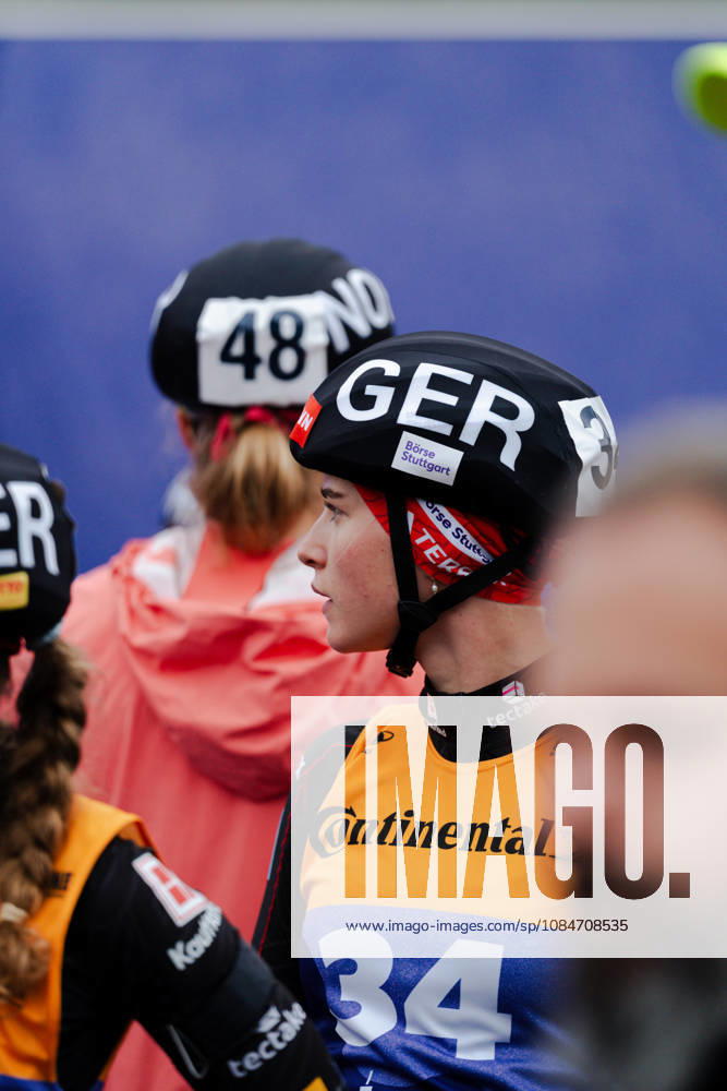 GER, Biathlon, Women, IBU Biathlon Loop One Festival 2026, 2026–2027 Season, Women’s Super Sprint Qualification Heat 1–4: Julia Tannheimer (DEU), No. 34, pictured warming up at the Olympic Park in Munich, Bavaria, Germany