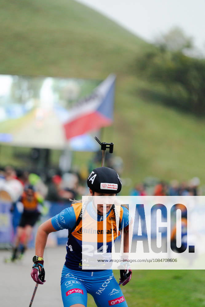 GER, Biathlon, Women, IBU Biathlon Loop One Festival 2026, 2026–2027 Season, Women’s Super Sprint Qualification, Heat 1–4: Martina Trabucchi (ITA), 24th in the turn, Munich Olympic Park, Bavaria, Germany