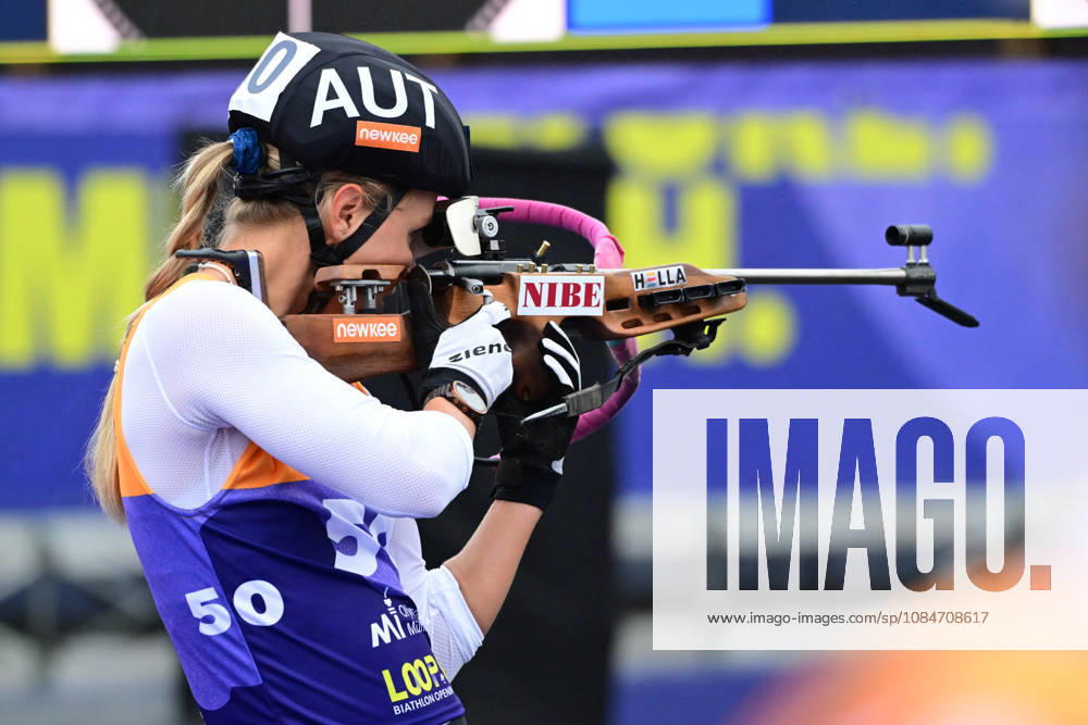 BIATHLON: Anna Gandler (AUT) during the women s and men s Super Sprint qualification round at the Loop One Biathlon Opening Festival in Munich s Olympic Park on October 18, 2026, Germany, Bavaria, Munich, Hans-Jochen-Vogel-Platz, Olympic Park, Bavaria, Germany