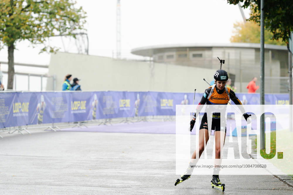 GER, Biathlon, Women, IBU Biathlon Loop One Festival 2026, 2026–2027 Season, Women’s Super Sprint Qualification, Heat 1–4: Johanna Puff (GER), 43rd in the turn, Munich Olympic Park, Bavaria, Germany