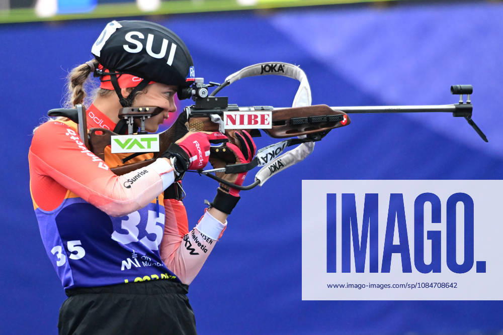 BIATHLON: Lea MEIER (SUI) during the women s and men s Super Sprint qualifiers at the Loop One Biathlon Opening Festival in Munich s Olympic Park on October 18, 2026, Germany, Bavaria, Munich, Hans-Jochen-Vogel-Platz, Olympic Park, Bavaria, Germany