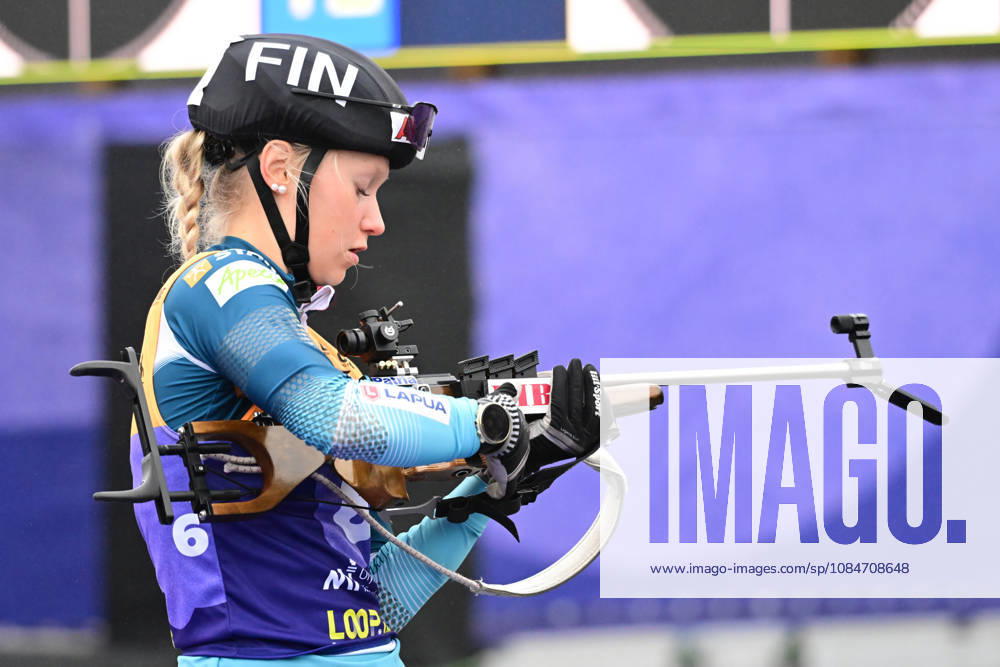 BIATHLON: Inka Hamalainen (FIN) at the Women’s and Men’s Super Sprint Qualifier during the Loop One Biathlon Opening Festival at the Olympic Park in Munich on October 18, 2026, Germany, Bavaria, Munich, Hans-Jochen-Vogel-Platz, Olympic Park, Bavaria, Germany