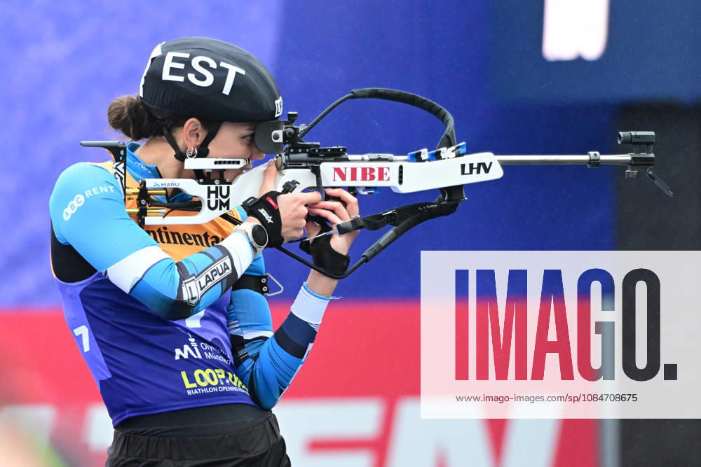 BIATHLON KUELM Susan EST at the Women s and Men s Super Sprint Qualifier during the Loop One Biathlon Opening Festival at the Olympic Park in Munich on October 18, 2026, Germany, Bavaria, Munich, Hans-Jochen-Vogel-Platz, Olympic Park, Bavaria, Germany