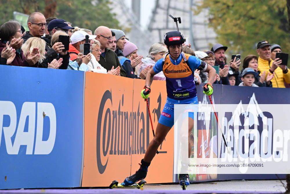 BIATHLON: Lisa Vittozzi (ITA) during the women’s and men’s Super Sprint qualifiers at the Loop One Biathlon Opening Festival in Munich’s Olympic Park on October 18, 2026, Germany, Bavaria, Munich, Hans-Jochen-Vogel-Platz, Olympic Park, Bavaria, Germany