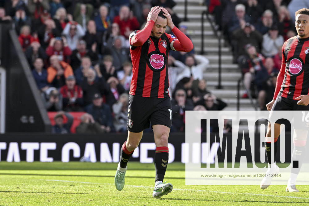 AFC Bournemouth v Sunderland, Premier League Adam Smith of Bournemouth reacts during the AFC Bournemouth v Sunderland Premier League match at Vitality Stadium, Bournemouth, England on 18 October 2026 Credit: Andy Thomas Every Second Media Editorial use only. All images are copyright Every Second Media Limited. No images may be reproduced without prior permission. All rights reserved. Premier League and Football League images are subject to licensing agreements with Football DataCo Limited. see https: www.football-dataco.com
